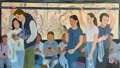 Владислава Гольцева. Метро. . Холст, масло, акрил, не оформлена. 56х97 см. 2025 г. 
Владислава 