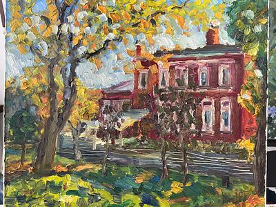 Федор Жербин. Усадьба фон Беренса (Чистые пруды). Холст, масло. 50 х 70 см. 
Федор Жербин ― 