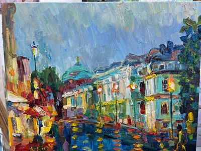 Федор Жербин. Покровка после дождя, дом-&laquo;комод&raquo;. Холст, масло. 40 х 60 см. 
Федор Жербин ― 