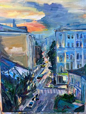 Федор Жербин. Лялин переулок, сумерки. Холст, масло. 90 х 70 см. 
Федор Жербин ― московский 