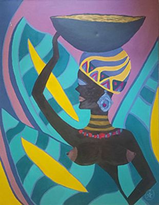 Елена Журавель. Женщина. . Холст, акрил. 100х80 см. 2023 г. 
Елена Журавель - дизайнер, педагог 