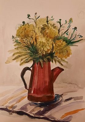 Елена Журавель. Бабье лето. . Бумага, акварель, оформлена в багет.42х29.7 см. 2021 г. 
Елена 