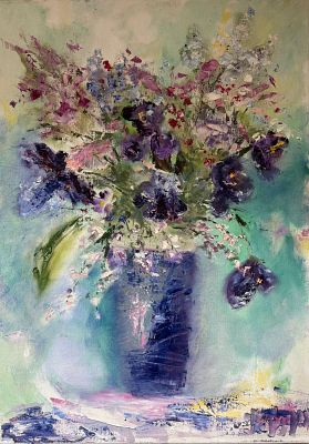 Виктория Корзун. Цветы. Холст, масло. 40 х5 0см. 2011 г. 
Виктория Корзун родилась в Москве 