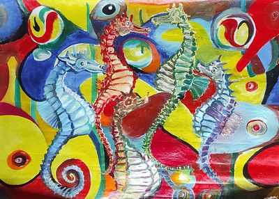 Наталья Михеева. Веселые морские коньки. Холст, масло, 60 х 80, 2025 г. 
Художник Наталья 