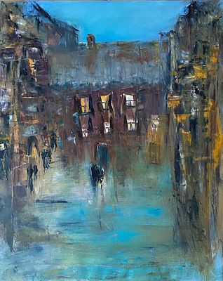 Марина Новикова. В переулочках Арбата. . Холст, масло, 50 х 40 см 2025 г. 
Марина Новикова, член 