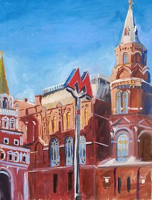 Анастасия Виноградская. У музея. Холст, масло. 40 х 30. 2025 г. 
Анастасия Виноградская 