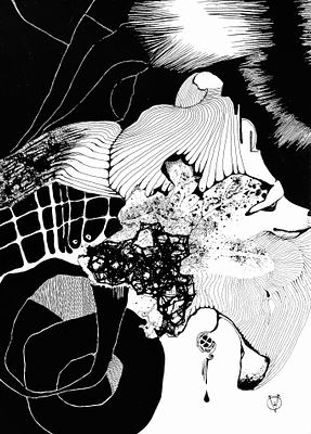 Вахонина Ольга - Фауна. Акварельная бумага, темпера, тушь, смешанная техника, 55х43 см, 2022 