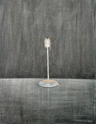 Нехочина Татьяна - Пьедестал. Бумага/Смешанная техника (соус, уголь, гуашь, пастель); 63*48; 2024