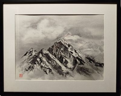 Елена Лопацинская - Тишина. Рисовая бумага, тушь, 39х29, Высшеее техническое образование, школа 