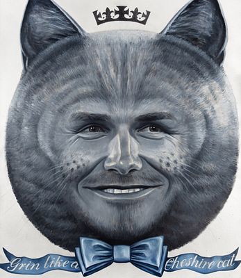Филиппова Екатерина - Grin like a Cheshire cat (портрет Дэвида Бекхэма). Холст, акрил, 110&times;95 см. 