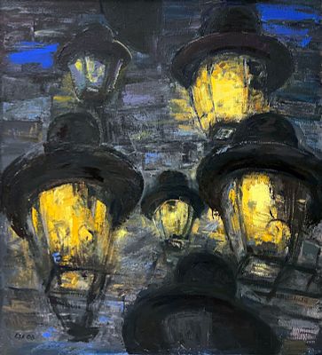 Кокорева Евгения - От фонаря. Холст, масло, 100х90, 2008г.Евгения Кокорева родилась в Москве. 