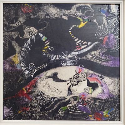 Федоров Георгий - Абстрактная композиция. Картон, цветные карандаши, 40х40