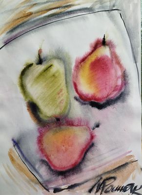 Рошняк Михаил - Натюрморт. Бумага, акварель, 41,5х29,5Рошняк Михаил Николаевич (род. 1968) — 