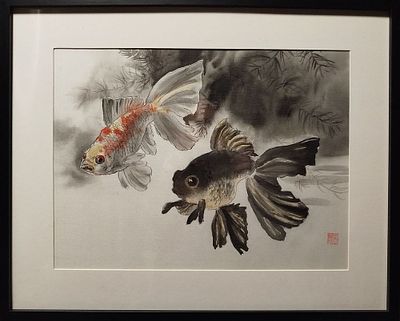 Елена Лопацинская - Водный мир. Рисовая бумага, акварель, японские краски Гансай, 39х29, Высшеее 