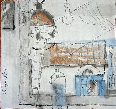 Гурьянов Андрей - Рисовая, бумага, 50х44, Художник реставратор, архитектор и 