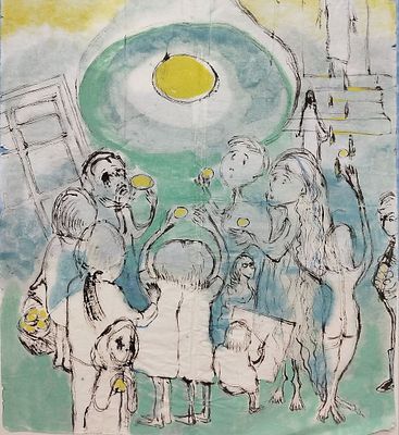 Гурьянов Андрей - Рисовая, бумага, 49х49, Художник реставратор, архитектор и 