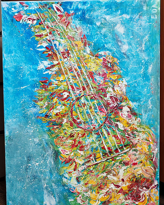 Егурнова Ольга - Гитара. Холст, масло, 80х60, 2022г.Родной город Москва. Духовный практик 