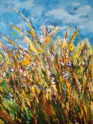 Егурнова Ольга - Луг. Холст, масло, 60х50, 2022г.Родной город Москва. Духовный практик 