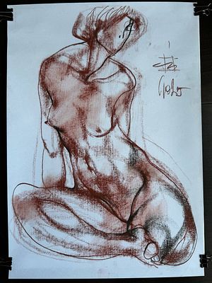 Сергей Исыпов - Натурные наброски. А3, пастель Родился в г.Зыряновск (Казахстан) в 1965г.1987-1992 