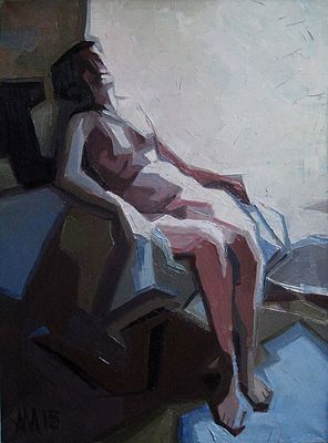 Мирзоян Андрей Альбертович - Голубая ню. 60х45см, масло на холсте, 2015 Художник Мирзоян Андрей 