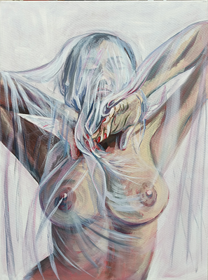 Анастасия Виноградская - Цензура. Холст, масло, текстурная паста 70Х50, 2024 Родилась 28 января 