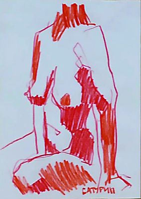 Александр Батурин - Натурные наброски. бумага А4, цветные карандаши, гуашь, маркеры. Родился 15 