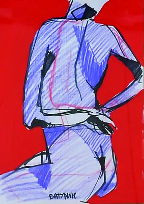 Александр Батурин - Натурные наброски. бумага А4, цветные карандаши, гуашь, маркеры. Родился 15 