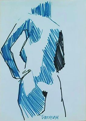 Александр Батурин - Натурные наброски. бумага А4, цветные карандаши, гуашь, маркеры. Родился 15 