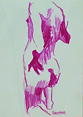 Александр Батурин - Натурные наброски. бумага А4, цветные карандаши, гуашь, маркеры. Родился 15 