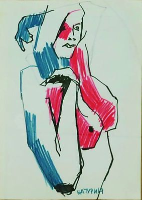 Александр Батурин - Натурные наброски. бумага А4, цветные карандаши, гуашь, маркеры. Родился 15 