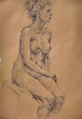 Игорь Легостаев - без названия. бумага/уголь, 100х70, Родился в 1968 г. в Ростове на Дону, в 1987 