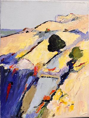 Алла Булгакова. Там, где начинается ветер. Холст, масло. 30х40.
Дерево, вцепившееся в скалу 