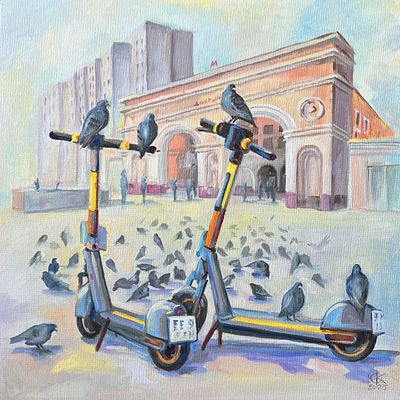 Ольга Качановская. Летний полдень. Добрынинская. Холст, масло. 40 х 40. 2025 г. 
Ольга 