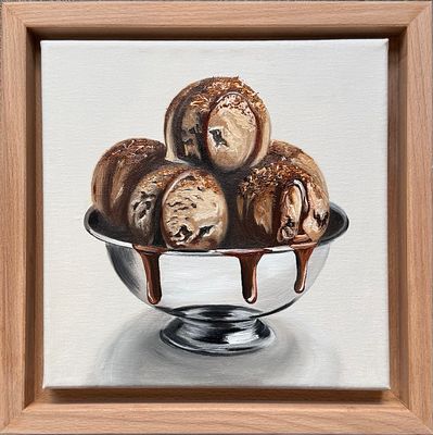 Наталья Наумова. Десерт 1. Холст, масло, акрил, оформлена в раму. 25 х 25 см. 2025 г. 
Наталья 