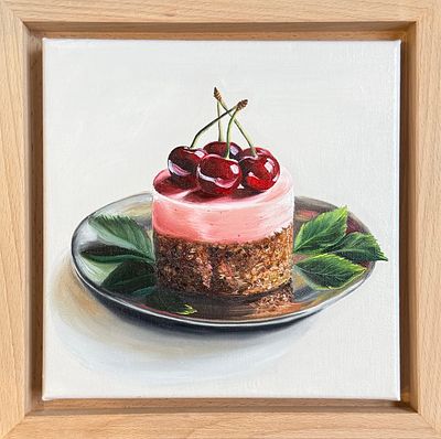 Наталья Наумова. Десерт 2. Холст, масло, акрил, оформлена в раму. 25 х 25 см. 2025 г. 
Наталья 