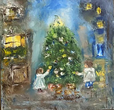 Марина Новикова. Накануне Рождества. Масло, холст на подрамнике. 30 х 30. 2025 г. 
Марина 