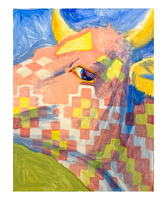 Дарья Гавриленко (DKG+). Коровы. Русский код. Экспрессионизм. Холст, масло. 60 х 80. 2025 г. 