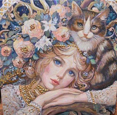 Наталья Михеева. Девичьи мечты. Холст, акрил, 20 х 20 см, 2025 г.
Наталья Михеева. Член ТСХДПИ 