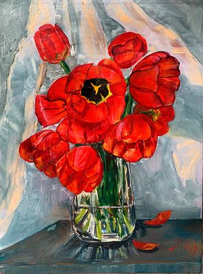Громыковская Марина - Красные тюльпаны. 30х40 см., холст, масло, 2025 г Марина Громыковская. 