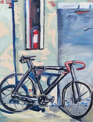 Анастасия Виноградская - Велосипед. Холст, масло 40Х30, 2025 
Родилась 28 января 1989 года. В 