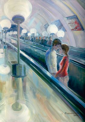 Ворошилова Наталия - Влюбленные. Холст, масло, 100х70, 2014, Родилась Москве в 1976 году. 1993 году 