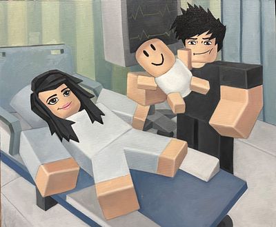 Закирова Лола - Рождение. холст, масло 50х60 2025, публикация работ в социальных сетях, участие в 