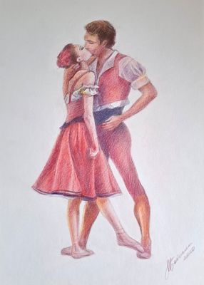 Бобыкина Марина - Поцелуй. 210х297, бумага, цветные карандаши, 2020 Родилась в 1976 году в г. 