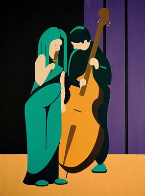 Прозорова Елена - Аккомпанемент. 60х80 холст, темпера 2026, 20.06.1980 г.р. Родилась в г. Коврове 