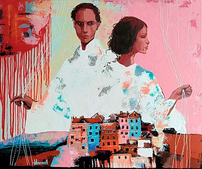 Пацук Илона - &laquo;Молчаливая сеть&raquo;. 60 на 70 см/холст на подрамнике/акрил/2026, Илона Пацук 1991г— 