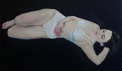 Доценко Мария - Между сном и светом. 100 на 70 см; холст на подрамнике, масло; год создания 2025 