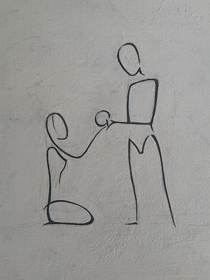 Федичкин Алексей - "#евадам ". Холст 30&times;30 акрил 2025, 1976г.р .Строитель .учился в Школе красивого 