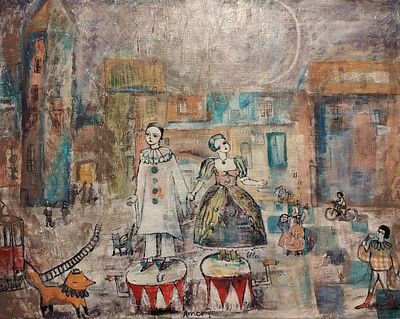 Март Ева - Странные танцы вдвоем. 40х50, холст, акрил, 2026, Ева МартНемного о себе и творчестве: Я 