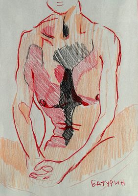 Александр Батурин - Скетч №1. Бумага А4, карандаши/гуашь/тушь/маркеры Родился 15 ноября 1974 года в 