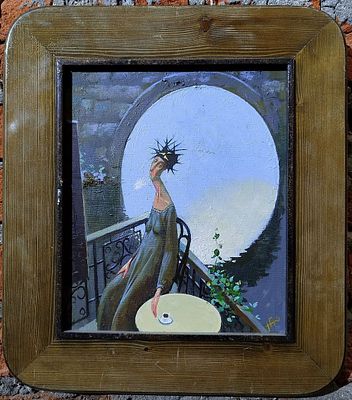 Попов Юрий - Отзвуки. Холст, масло, 30х25, 2017Родился 01.09.67 в д. Мыс Вологодской области. 